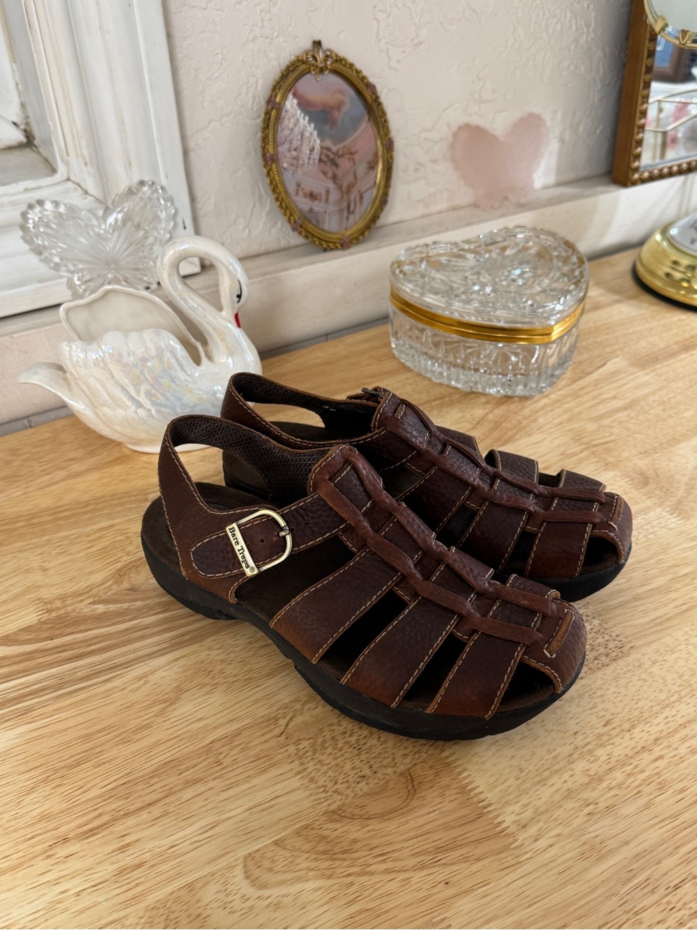 Bare Traps Brown Leather Fisherman Sandals 🤎 Y2K Comfort Core Strappy Size 6.5 - Picture 2 of 16